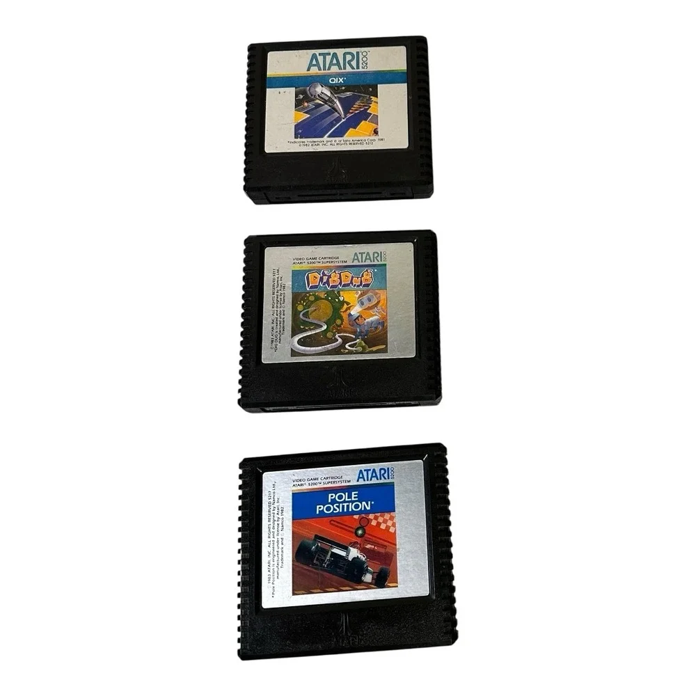 Atari 5200 Game Lot 9 TESTED Works Mario Bros Popeye Dig Dug Space Invaders Qix